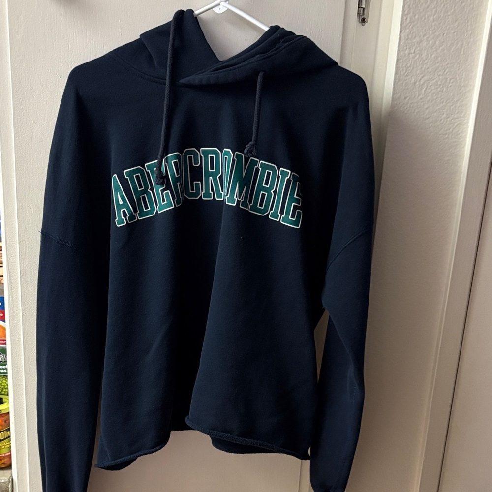 Abercrombie & Fitch Black Sweater with Green Logo